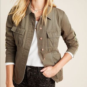 Anthropologie Olivette Camo-Striped Utility Jacket